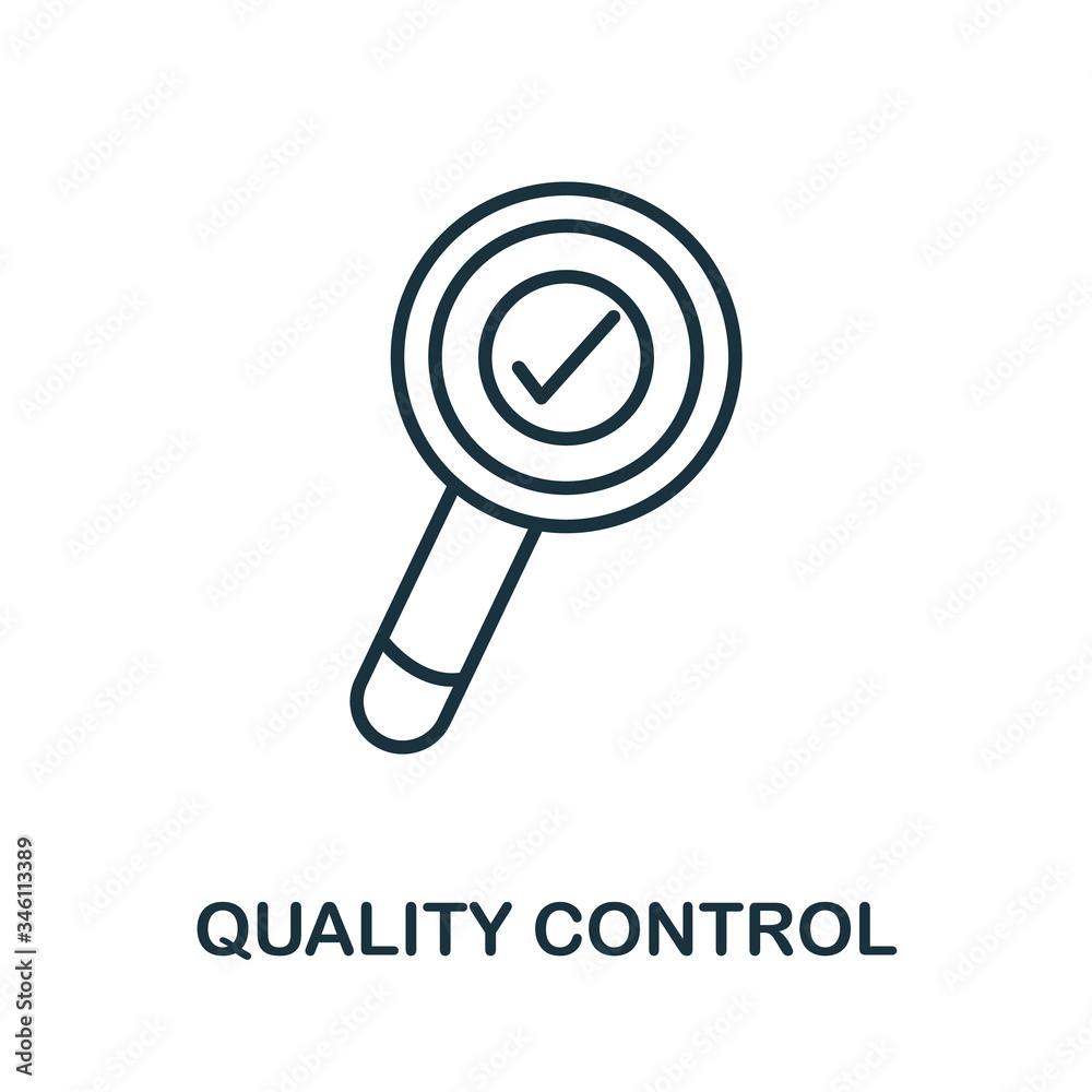 Quality Control icon from production management collection. Simple line Quality Control icon for templates, web design and infographics Quality Control icon from production management collection. Simple line Quality Control icon for templates, web design and infographics