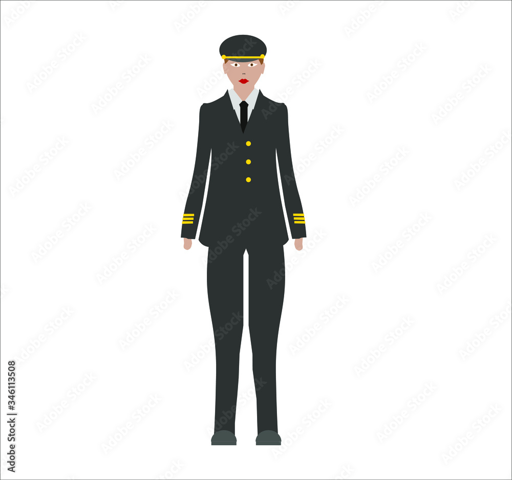 female airplane pilot. illustration for web and mobile design. female airplane pilot. illustration for web and mobile design.