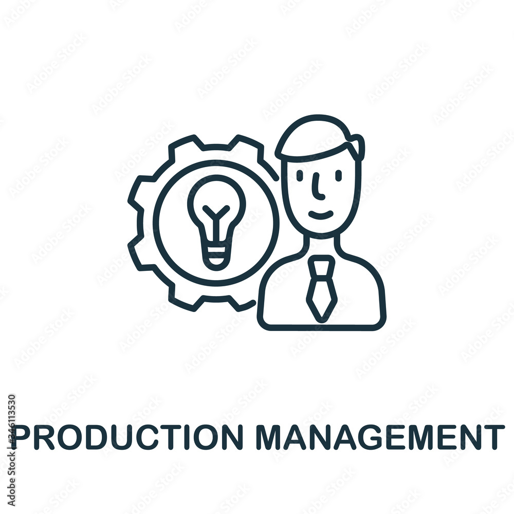 Production Management icon. Simple line element Production Management symbol for templates, web design and infographics