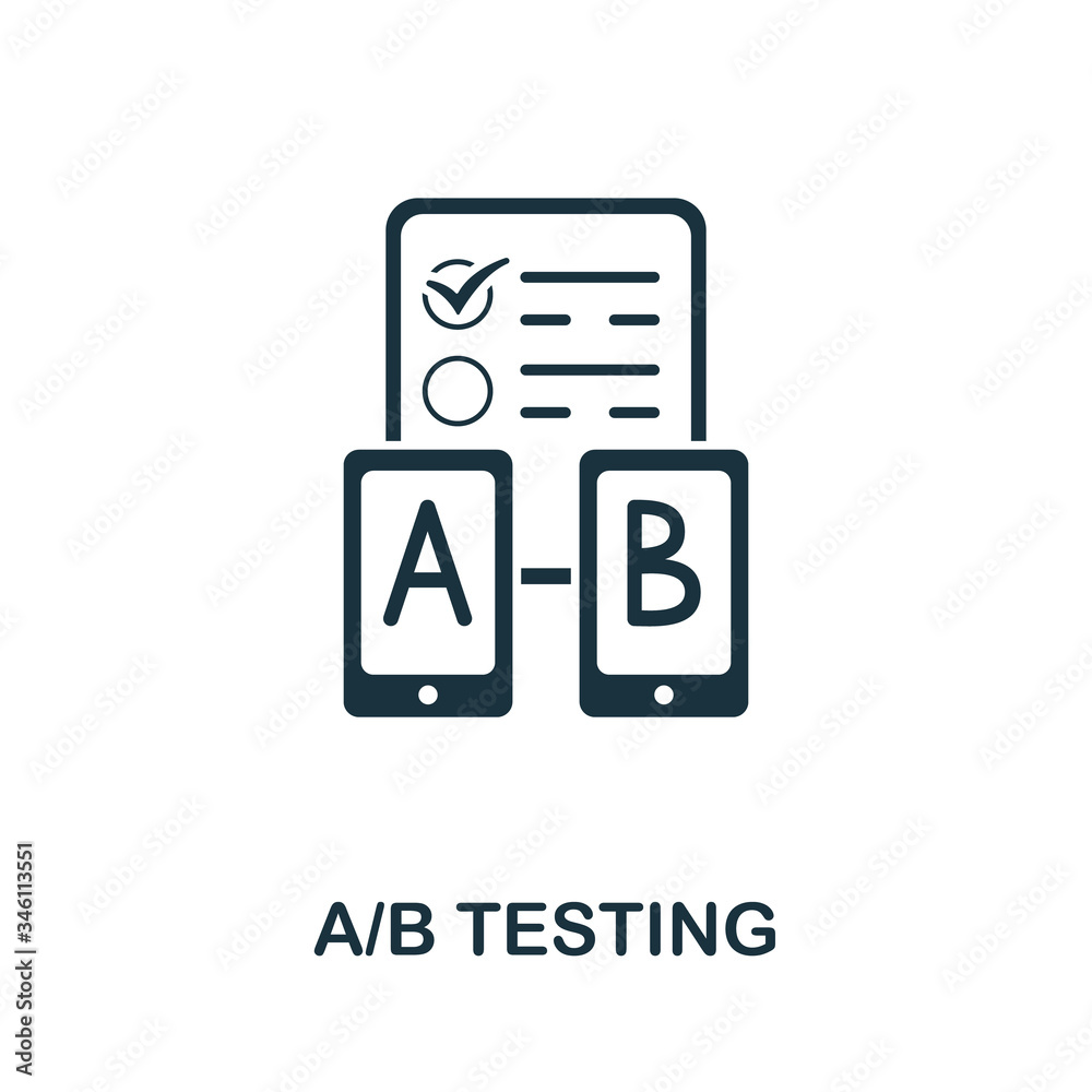 A/B Testing icon from mobile app development collection. Simple line A/B Testing icon for templates, web design and infographics A/B Testing icon from mobile app development collection. Simple line A/B Testing icon for templates, web design and infographics