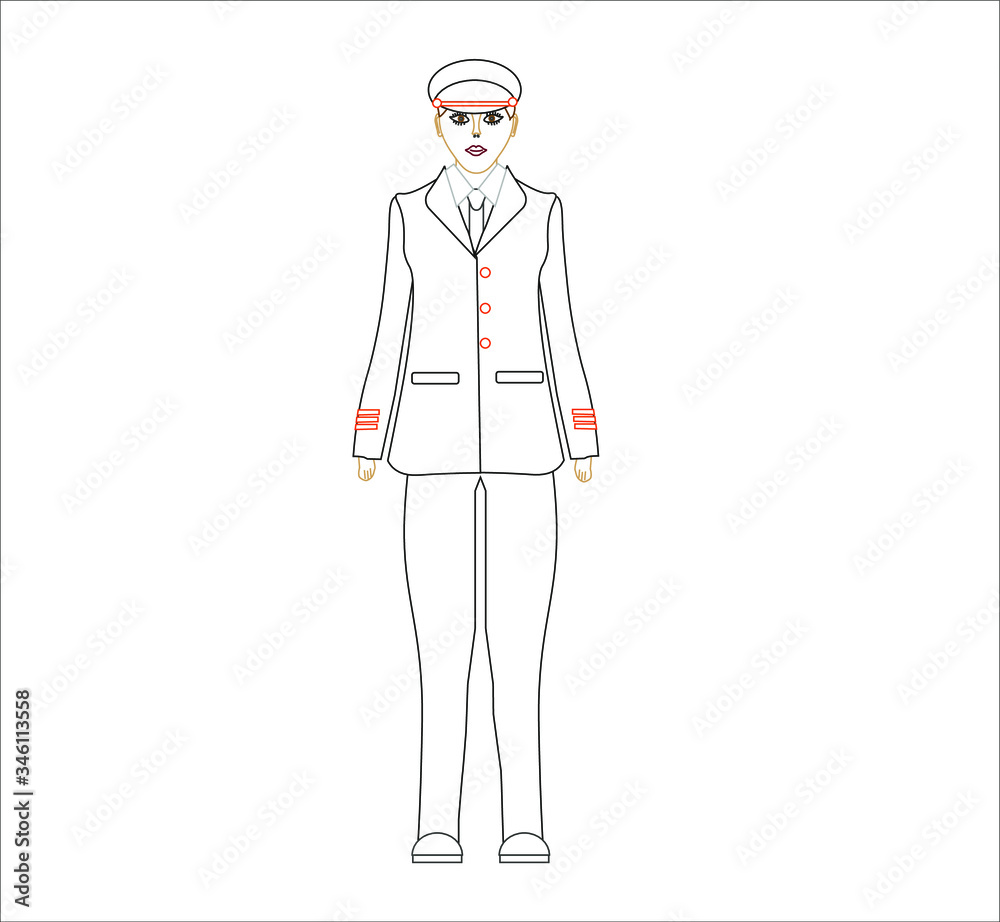 female airplane pilot. illustration for web and mobile design. female airplane pilot. illustration for web and mobile design.