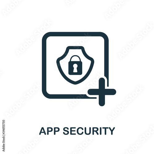 App Security icon from mobile app development collection. Simple line App Security icon for templates, web design and infographics