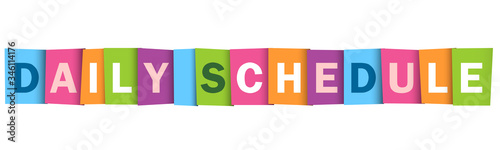DAILY SCHEDULE colorful vector typography banner