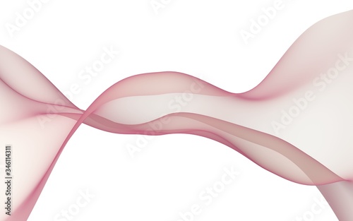 Abstract wave. Scarf. Bright ribbon on white background. Abstract smoke. Raster air background. 3D illustration © Plastic man