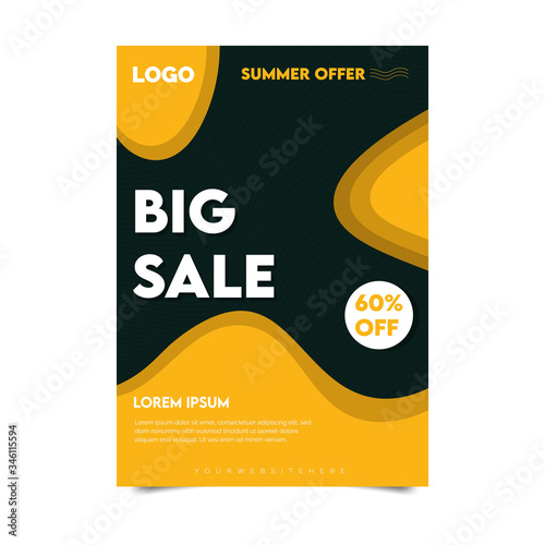 Big sale flyer design template for hot summer offer