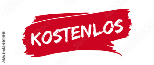 German For Free, Gratis Banner Brushstroke - Vector Illustration - Isolated On White Background