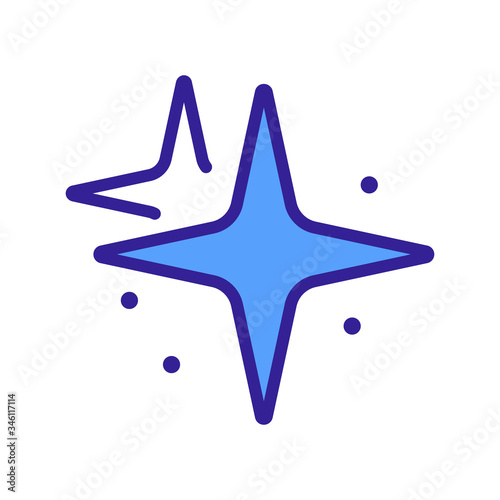 flare of four pointed star icon vector. flare of four pointed star sign. color symbol illustration