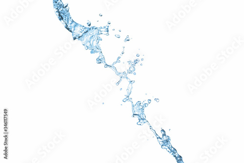 Water splash isolated on white background. Clear water concept. selective focus
