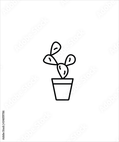 cactus plant icon,cactus in pot,vector best flat design icon.