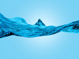 Water wave on blue background.