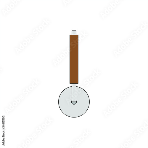 kitchen pizza cutter. illustration for web and mobile design.