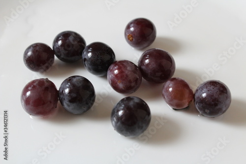Set of grapes isolated on white background.