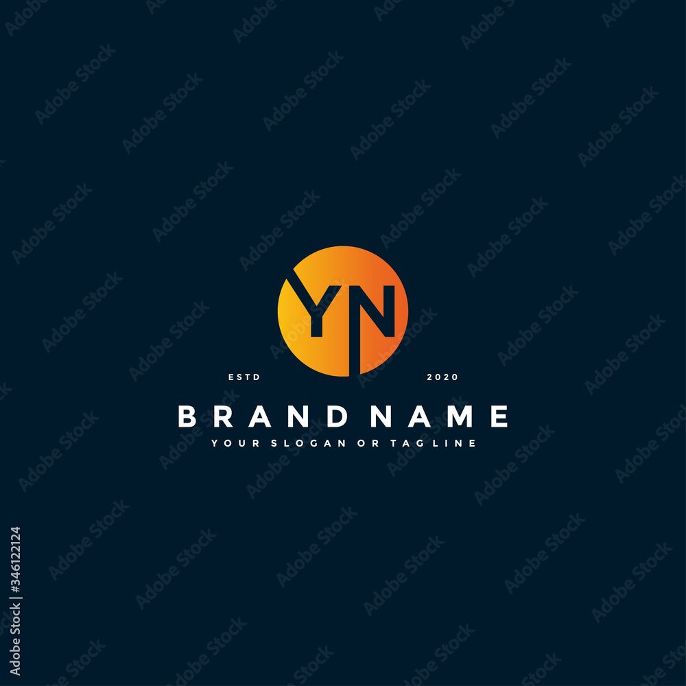 letter YN logo design vector - obrazy, fototapety, plakaty 