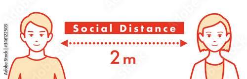 Social distancing set of icons
