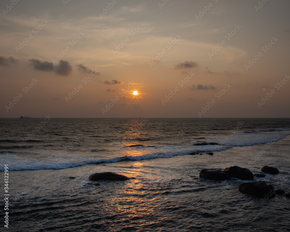 Naklejka premium sunset time in Sri Lanka