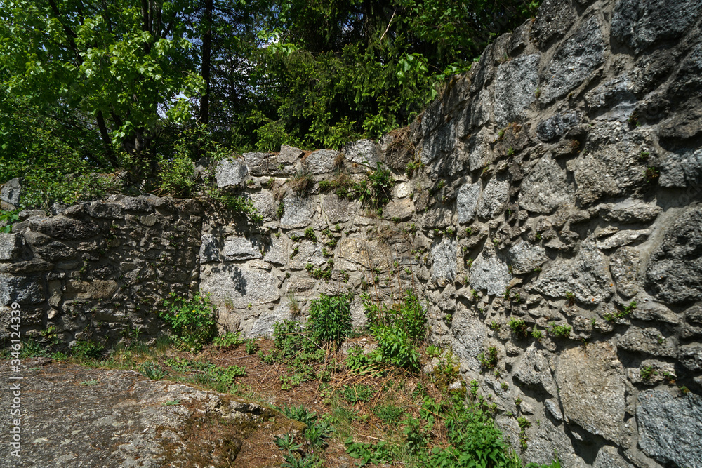 Artfully built walls with natural stone