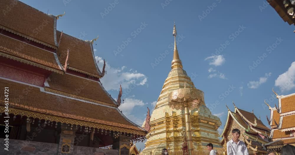 Zeitraffer Tempel Doi Suthep in Thailand Chiang Mai