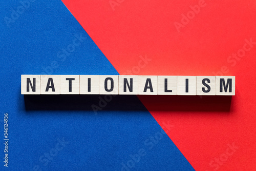 Nationalism word concept on cubes