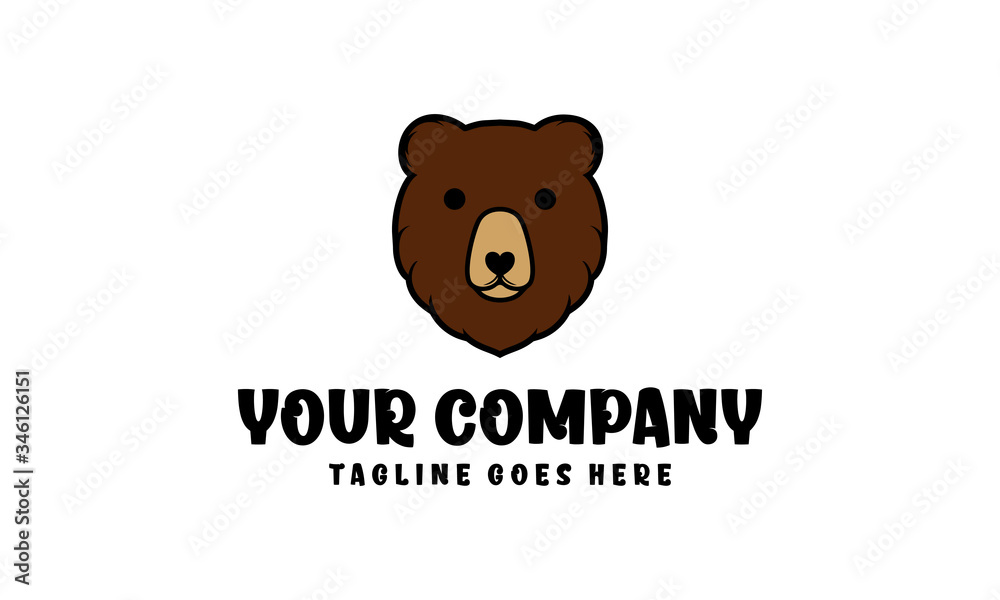 Bear head for logo designs vector editable

