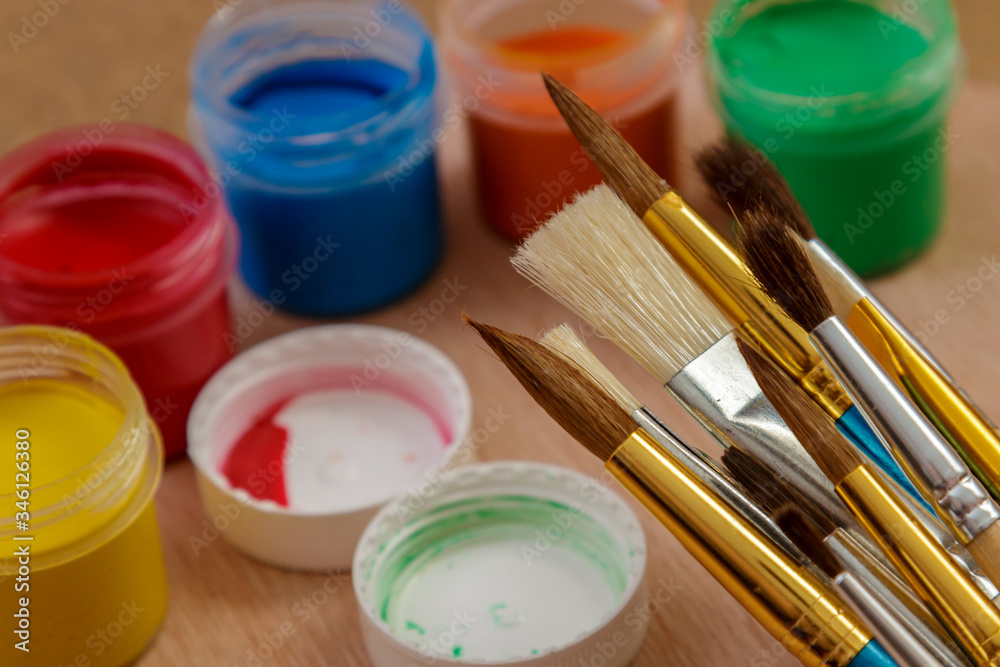 background of paint brushes and pencils for drawing background of paint brushes and pencils for drawing