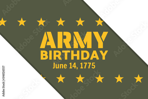 U.S. Army Birthdays. Holiday concept. Template for background, banner, card, poster with text inscription. Vector EPS10 illustration.