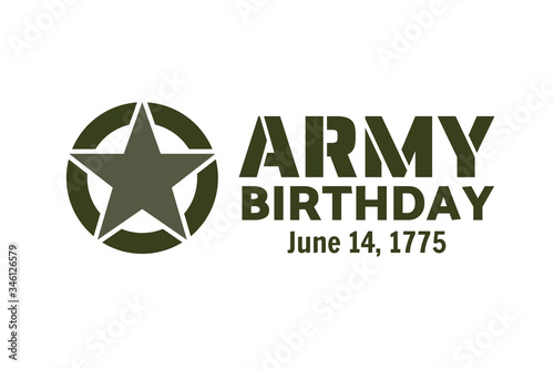 U.S. Army Birthdays. Holiday concept. Template for background, banner, card, poster with text inscription. Vector EPS10 illustration.