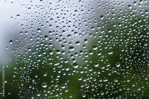 fogged glass with water drops