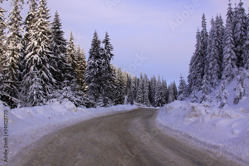 Road to Transalpina ski resort, Romania