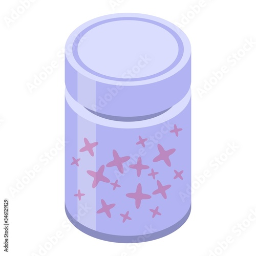 Lilac tea box icon. Isometric of lilac tea box vector icon for web design isolated on white background