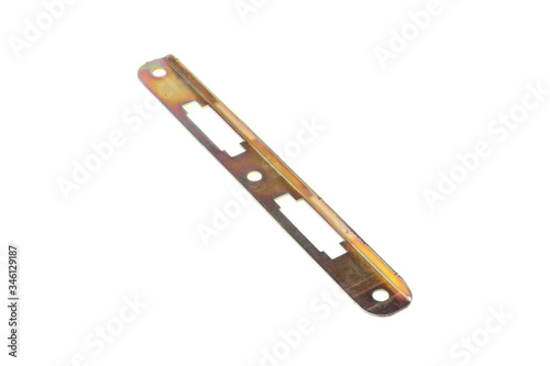 Door lock strike plate, isolated on white background