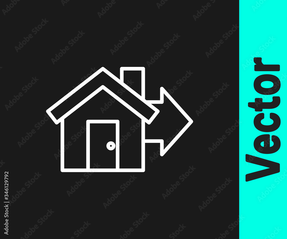 White line Sale house icon isolated on black background. Buy house concept. Home loan concept, rent, buying a property. Vector Illustration White line Sale house icon isolated on black background. Buy house concept. Home loan concept, rent, buying a property. Vector Illustration