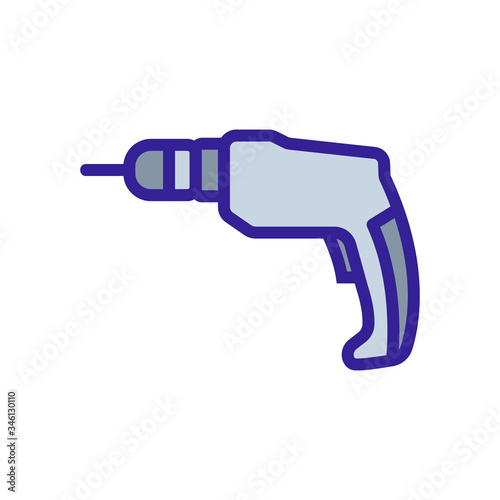 wire drill icon vector. wire drill sign. color symbol illustration