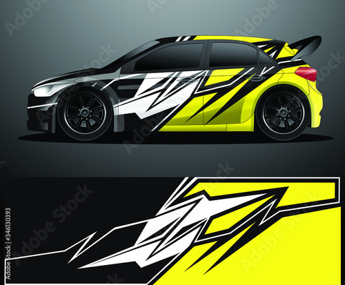 Rally car decal graphic wrap vector  abstract background