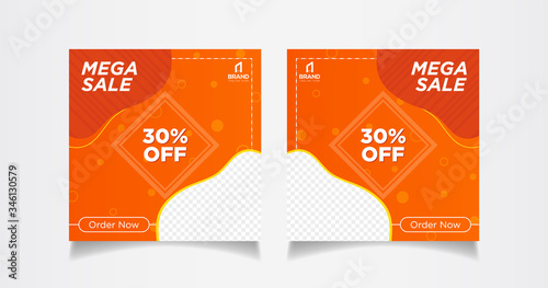 Instagram and Facebook post template with abstract style and modern concept