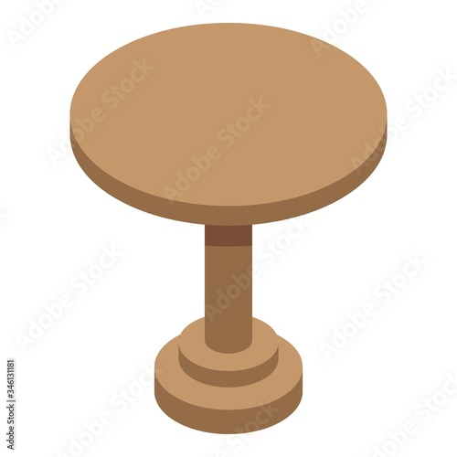 Round garden table icon. Isometric of round garden table vector icon for web design isolated on white background