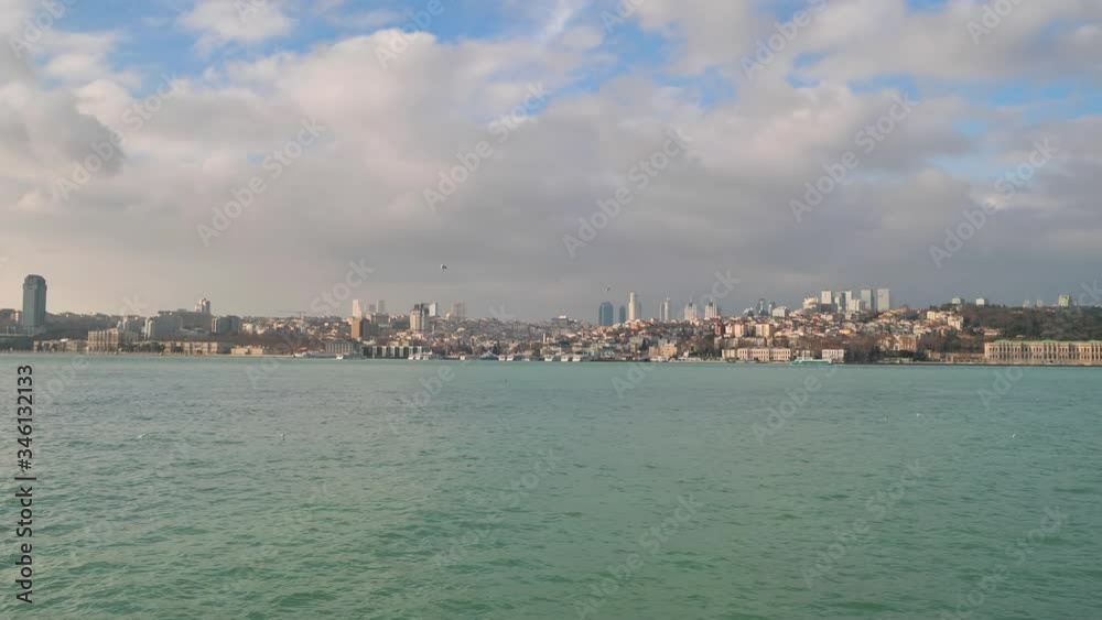 View of Bosphorus Strait in Istanbul, Turkey. Bosphorus strait separates the European part from the Asian part of Istanbul. View of Bosphorus Strait in Istanbul, Turkey. Bosphorus strait separates the European part from the Asian part of Istanbul.