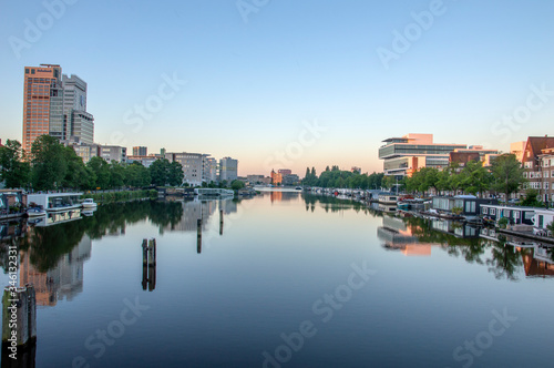 Citscape Seen From The Berlagebrug Bridge At Amsterdam The Netherlands 2019