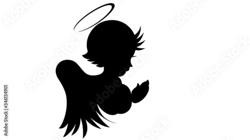silhouette of angel vector