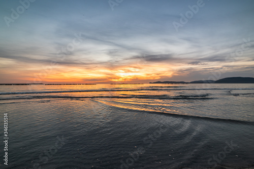 Peaceful sunset in Alghero shore