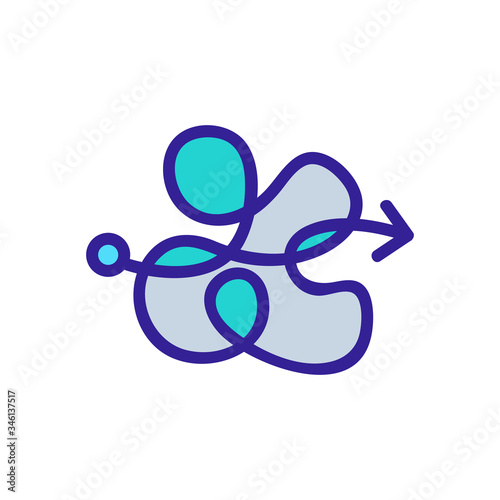 confusing movement direction icon vector. confusing movement direction sign. color symbol illustration