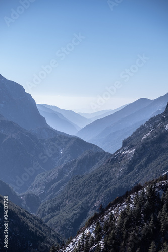 Mountain pass at Lukla-Everest Base Camp Trekking route, Khumjung, Nepal