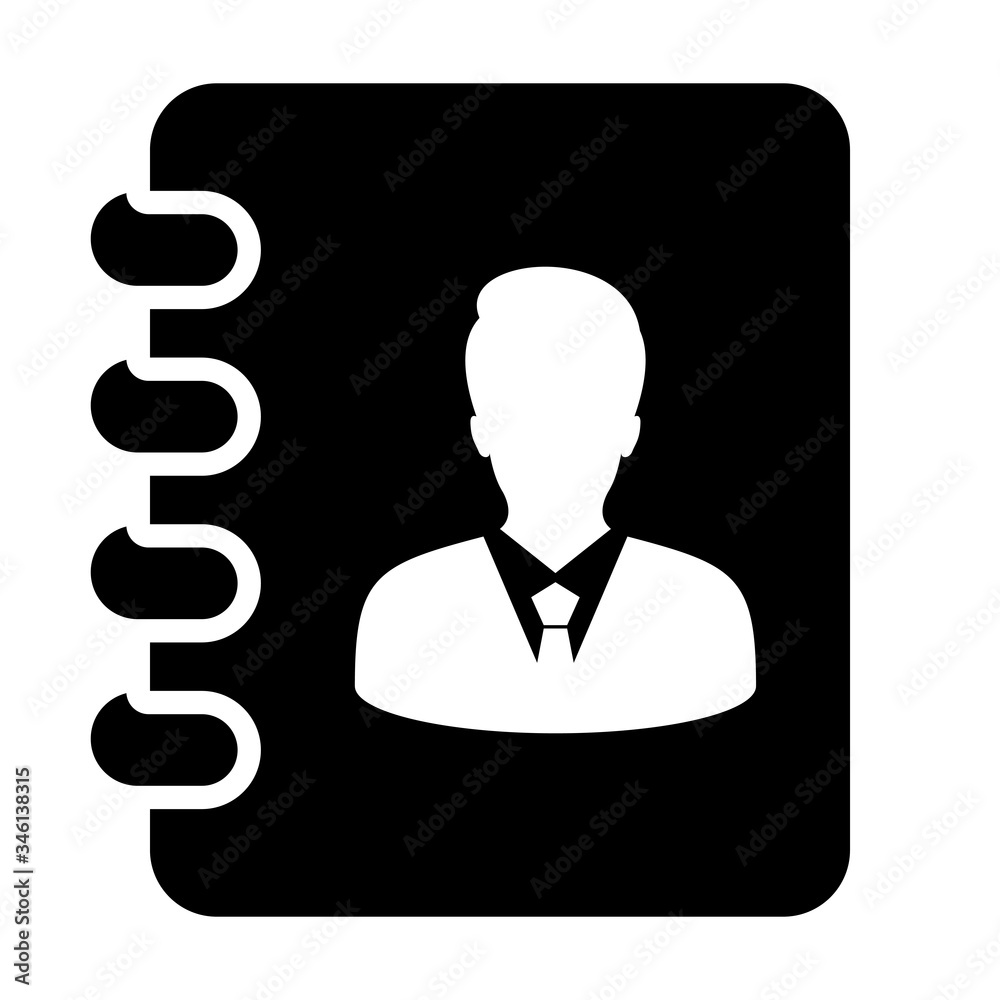 Address book icon isolated on white background Address book icon isolated on white background