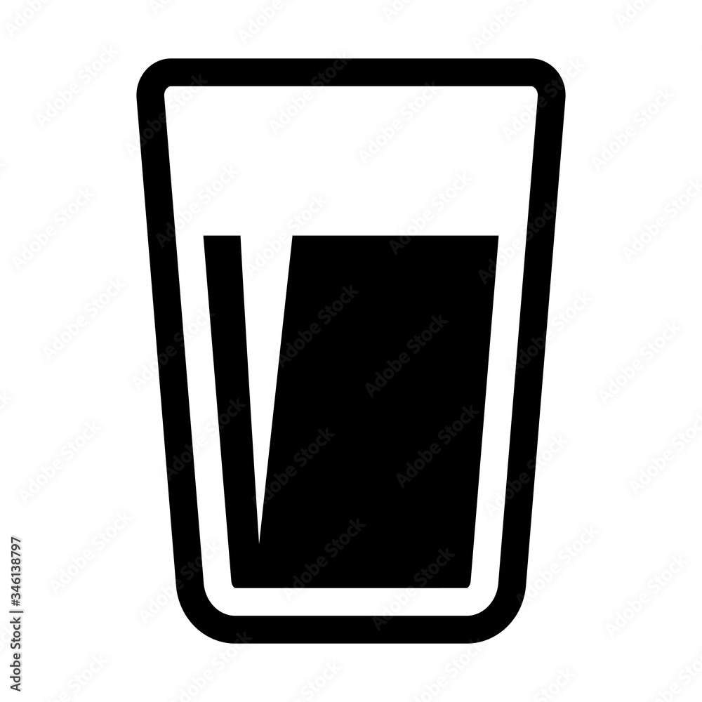 Glass of water icon isolated on white background Glass of water icon isolated on white background