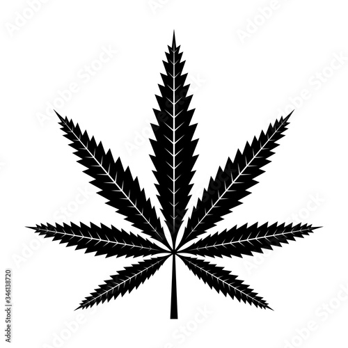 Cannabis leaf icon isolated on white background