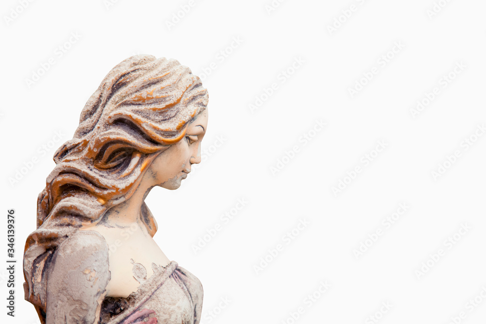 Olympic Goddess Of Love And Beauty In Antique Mythology Aphrodite Venus Against White Background Fragment Of Ancient Statue Stock Photo Adobe Stock