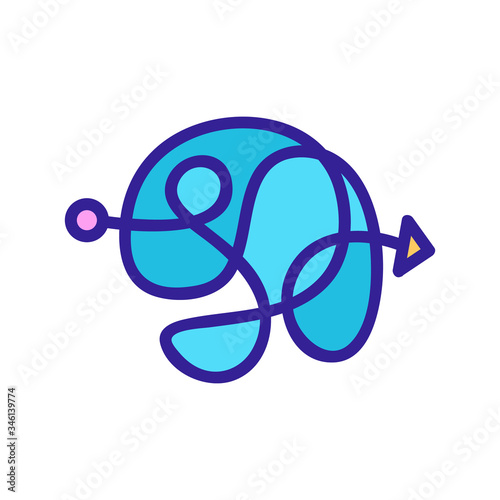 difficult route icon vector. difficult route sign. color symbol illustration