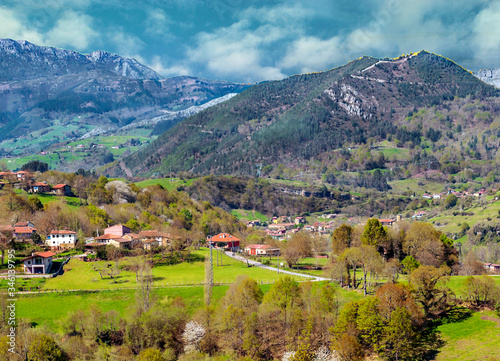 Mountains of Asturias in the north of Spain in a cloudy day