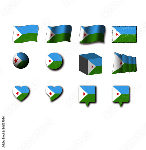 デザインジブチ国旗 | Design Flag of Djibouti