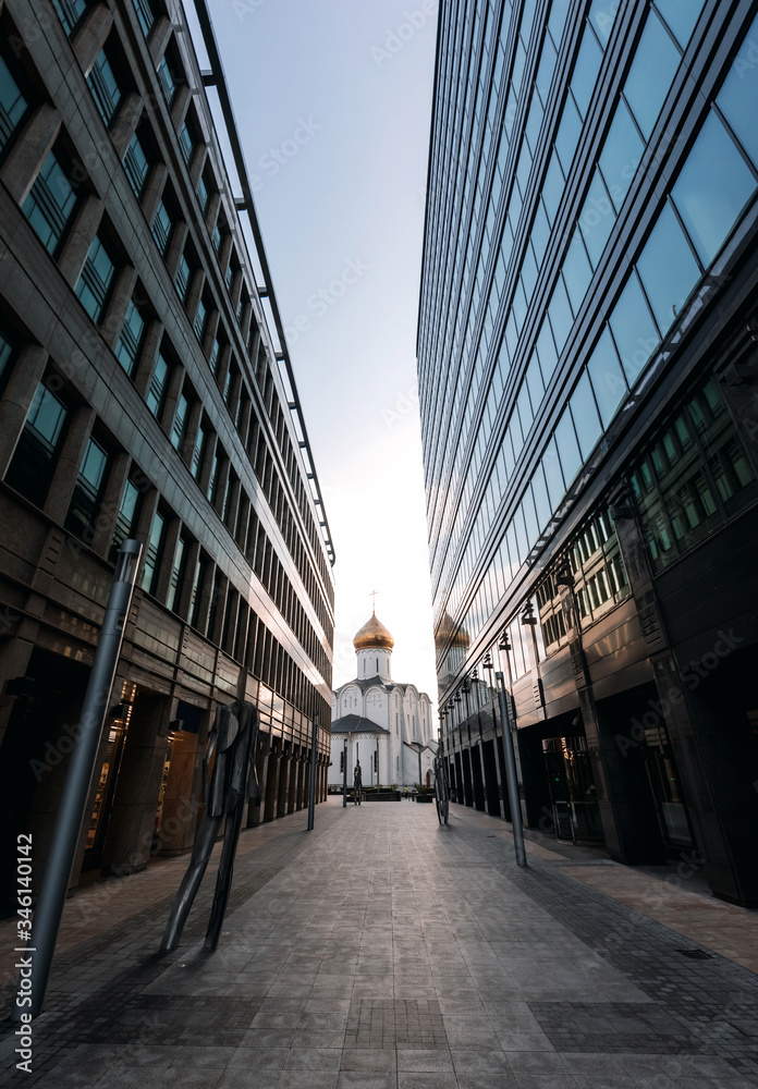 Empty White Square in Moscow during the quarantine lockdown in April 2020 Empty White Square in Moscow during the quarantine lockdown in April 2020