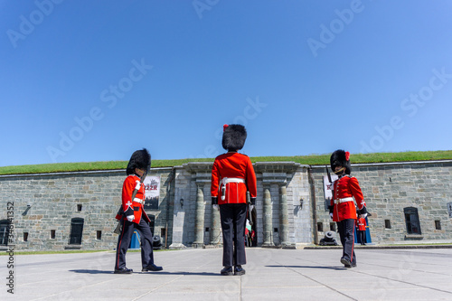 Quebec City  Canada  June 19 2019   Change of guards ceremony at La Citadelle de Quebec in Quebec city